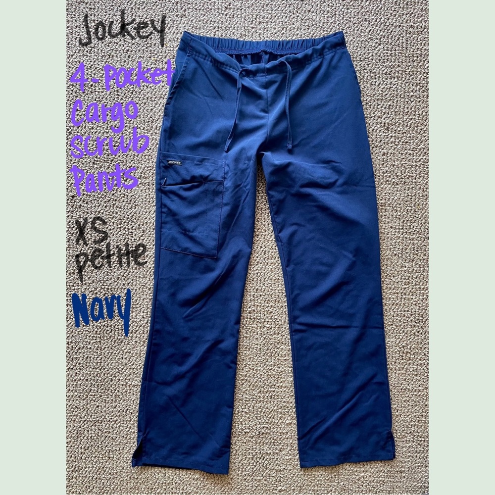 Jockey 4-Pocket Cargo Scrub Pants XS Petite Navy